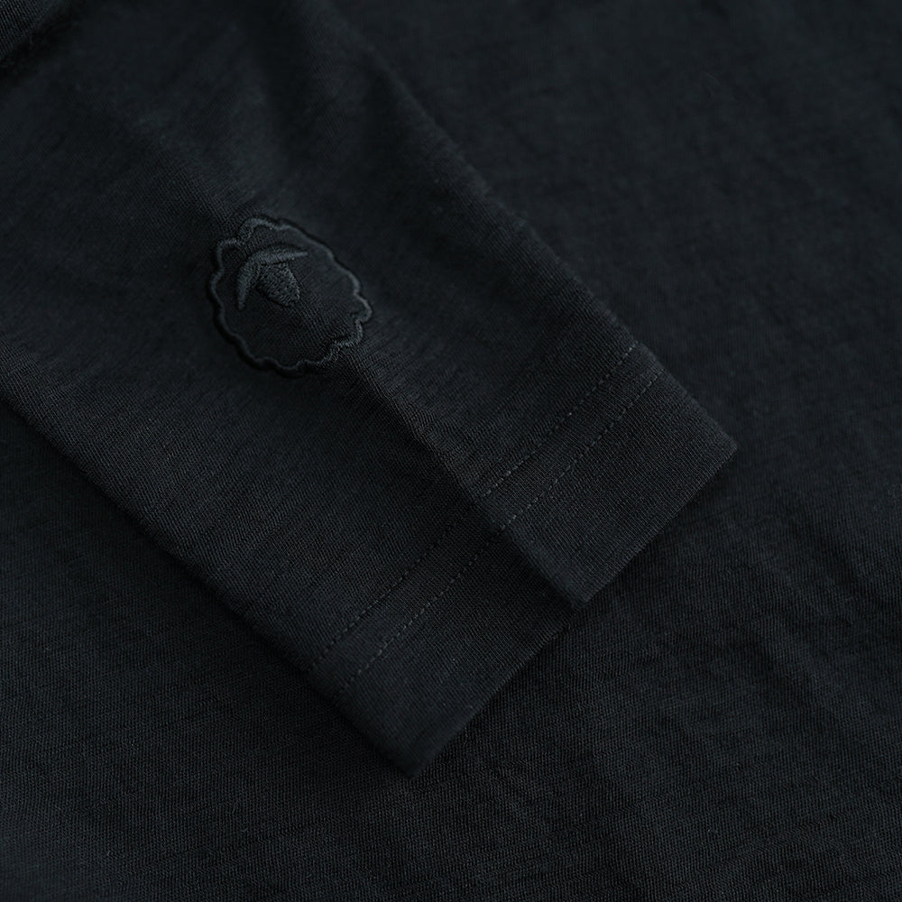 Mens 120 Ultrafine LS Crew (Black)