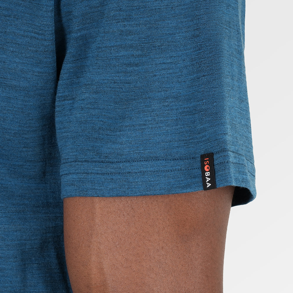 Mens Merino 150 Camping Relaxed Tee (Petrol/Sky)