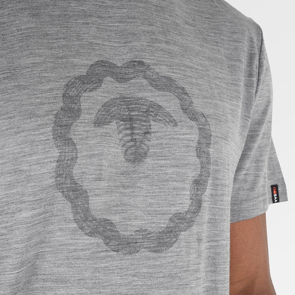Mens Merino 150 Emblem Relaxed Tee (Charcoal/Smoke)