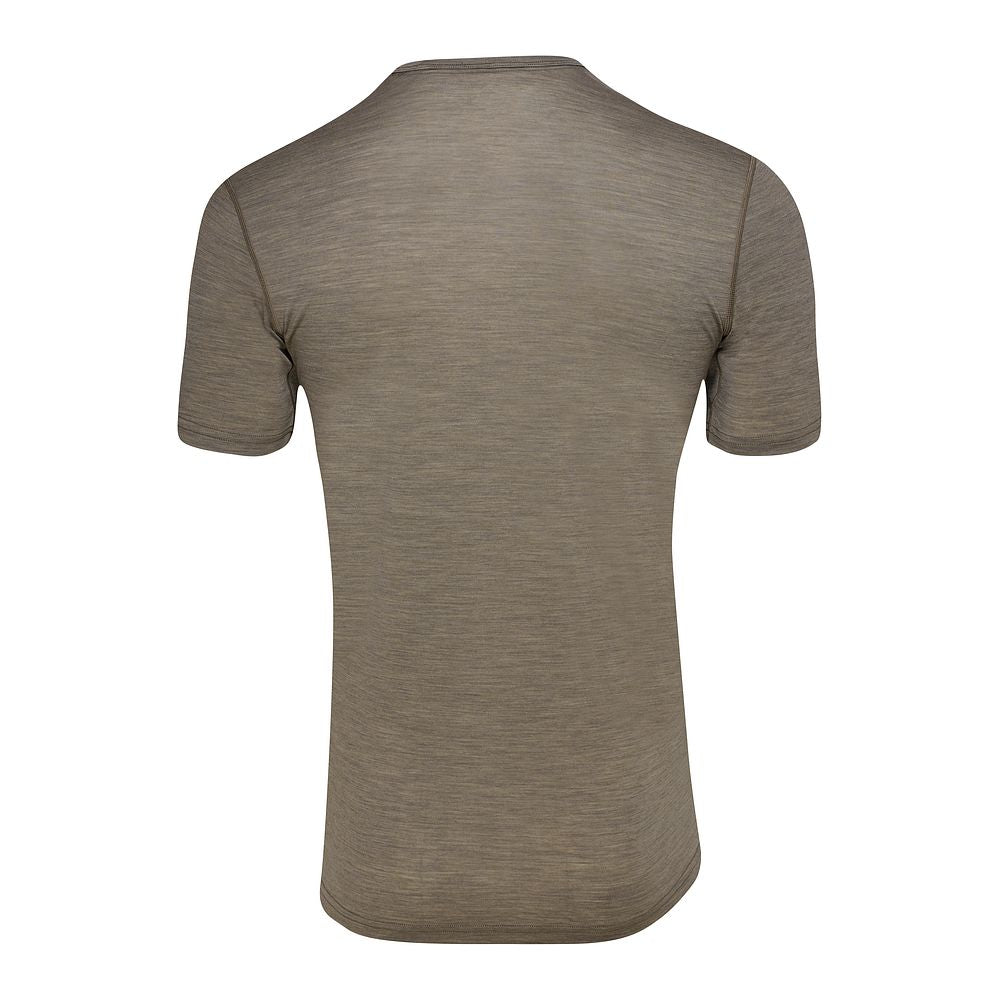 Isobaa Mens Merino 150 Short Sleeve Crew (Truffle/Melange)