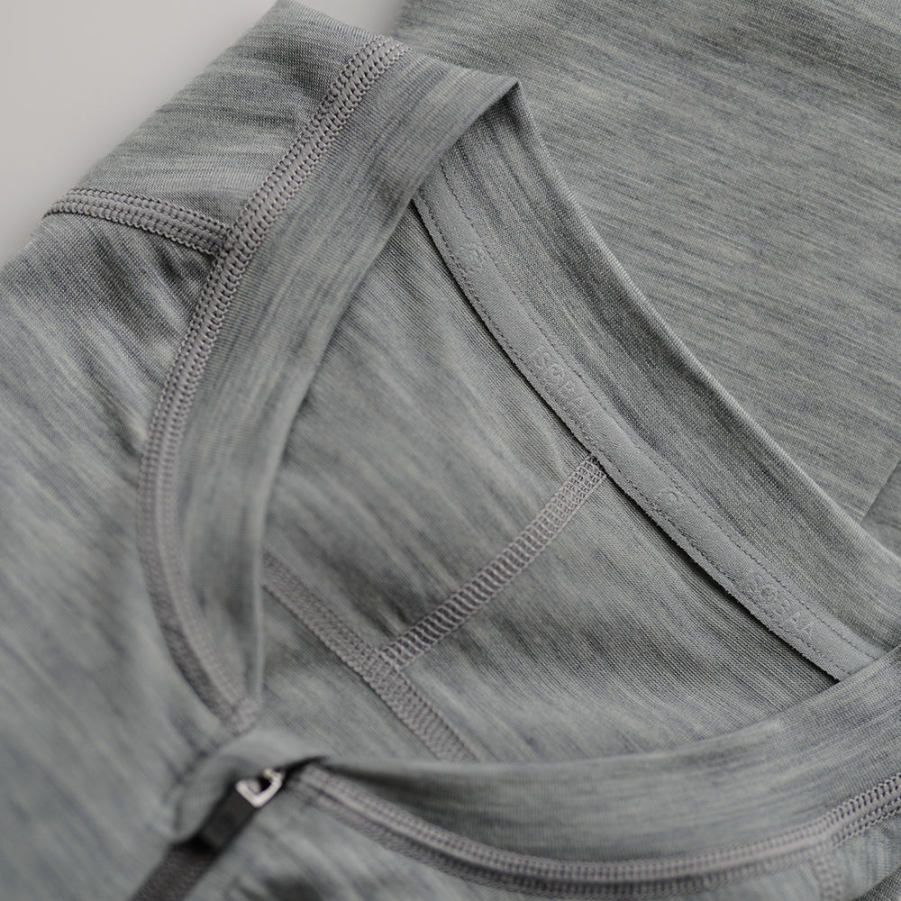 Mens 160 SS Cycle Zip Top (Cloud Melange)