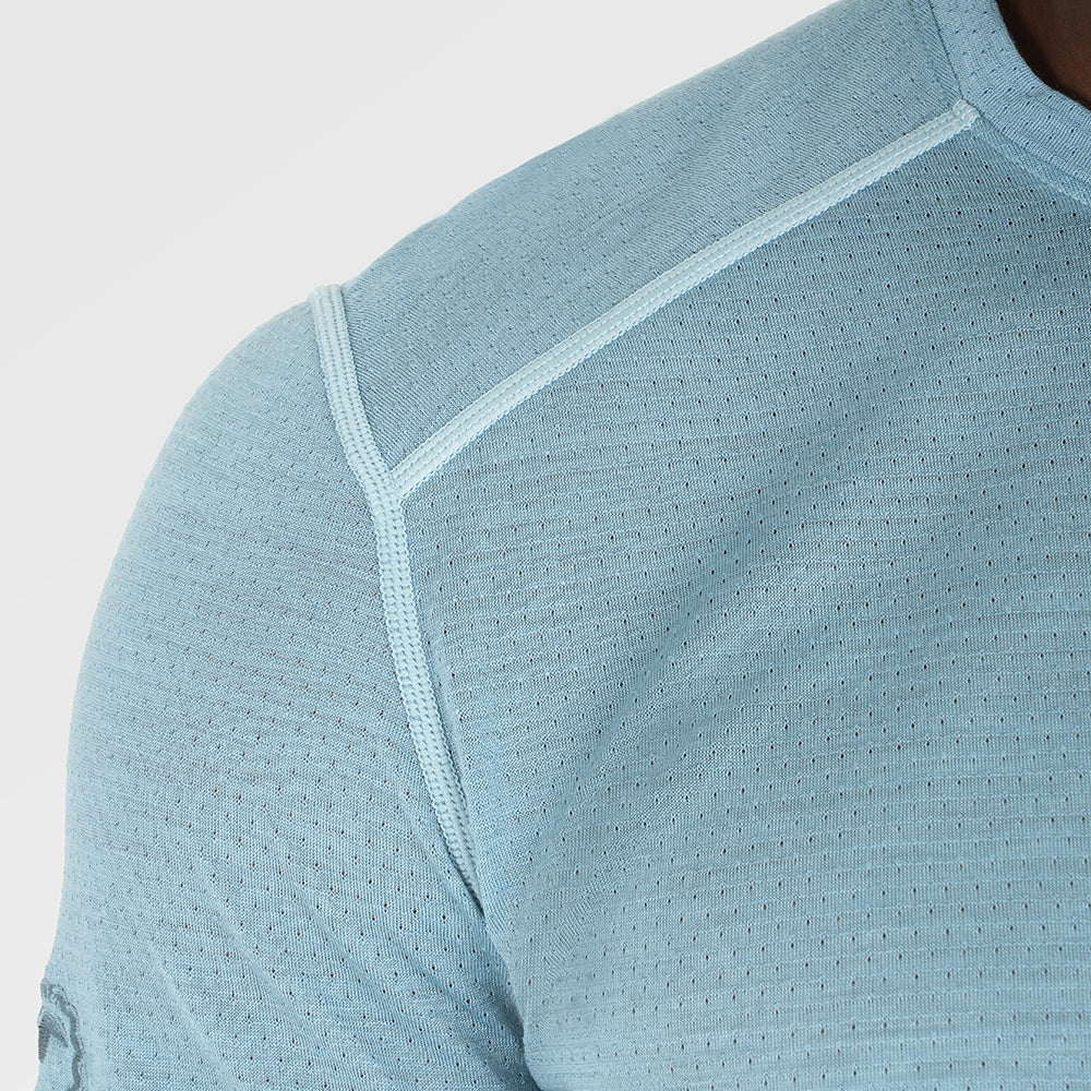 Mens Merino 150 Active Blend Short Sleeve Crew (Lagoon)