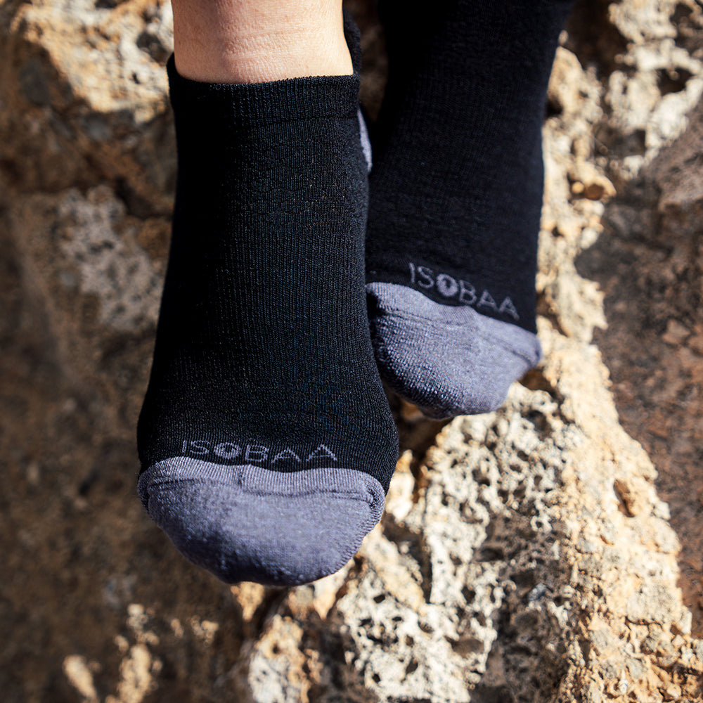 Merino Blend Trainer Socks (3 Pack - Black)