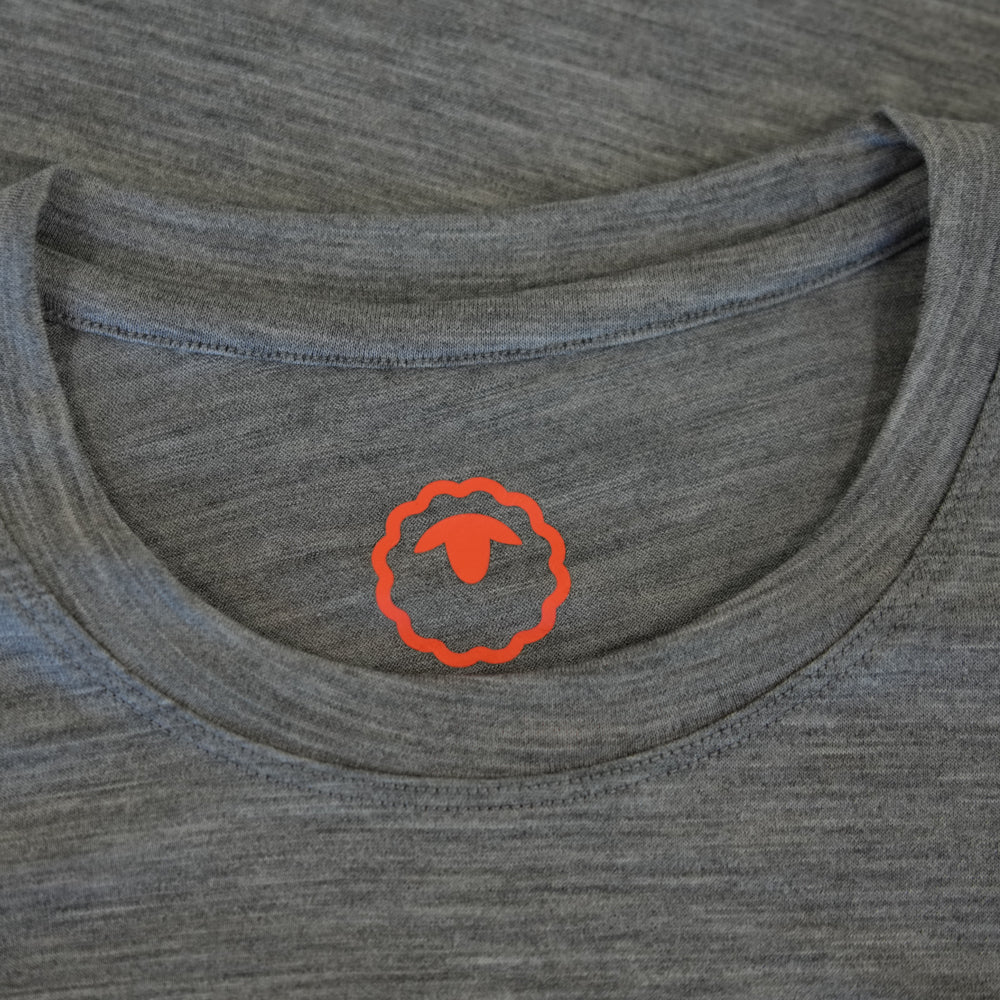 Isobaa Womens Merino 150 Peaks T-Shirt (Charcoal Melange/Black)