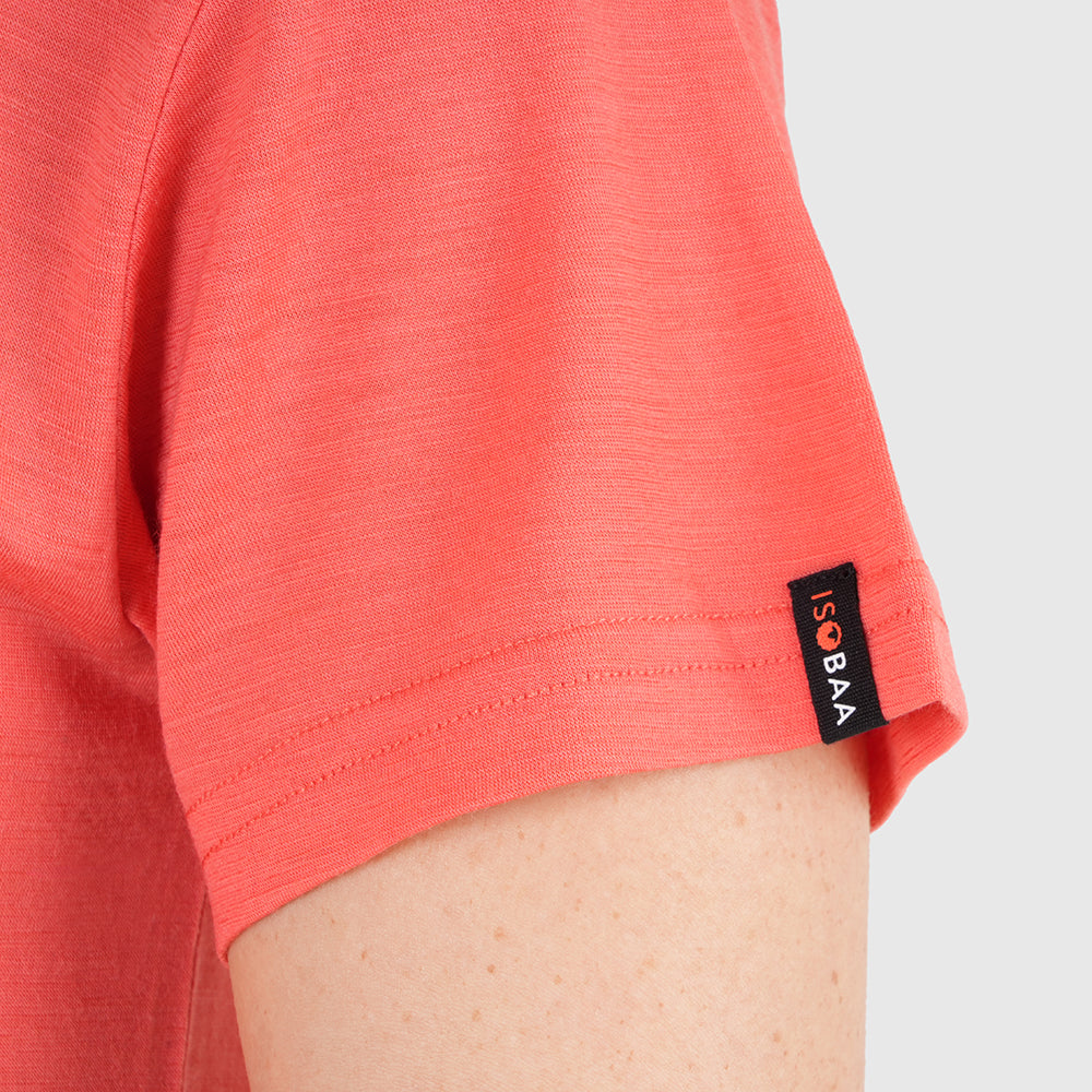 Womens Merino 150 Short Sleeve Relaxed Crew (Coral)