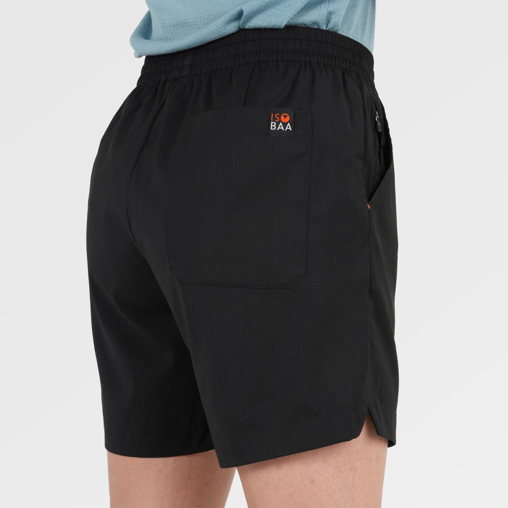Womens Merino Active Blend Travel Shorts (Black) | Model: Chi Chi