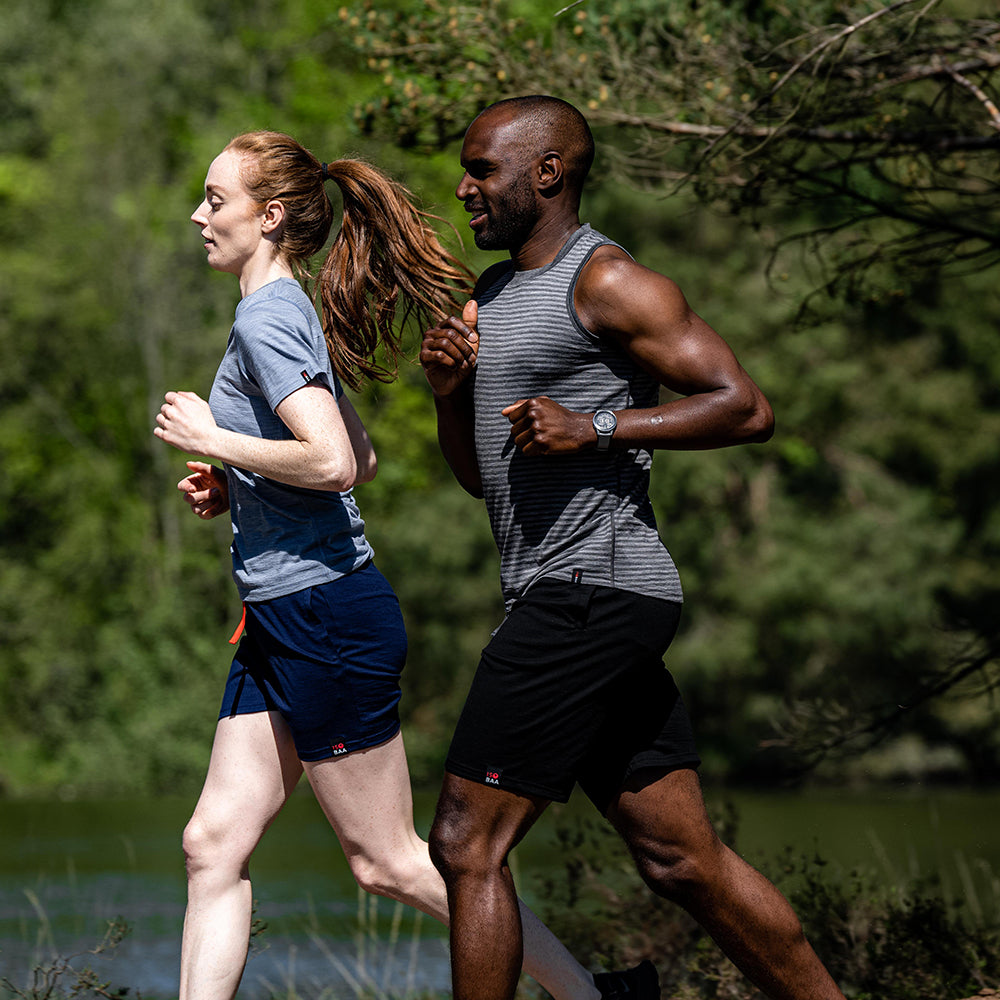 Isobaa | Mens Merino 200 Shorts (Black) | Our premium 200gm Merino wool shorts are ideal for exercise, post-workout relaxation, weekend lounging, errands, or tackling your daily routines – experience unmatched softness, natural temperature regulation, and odour-resistance. | Model: Michael