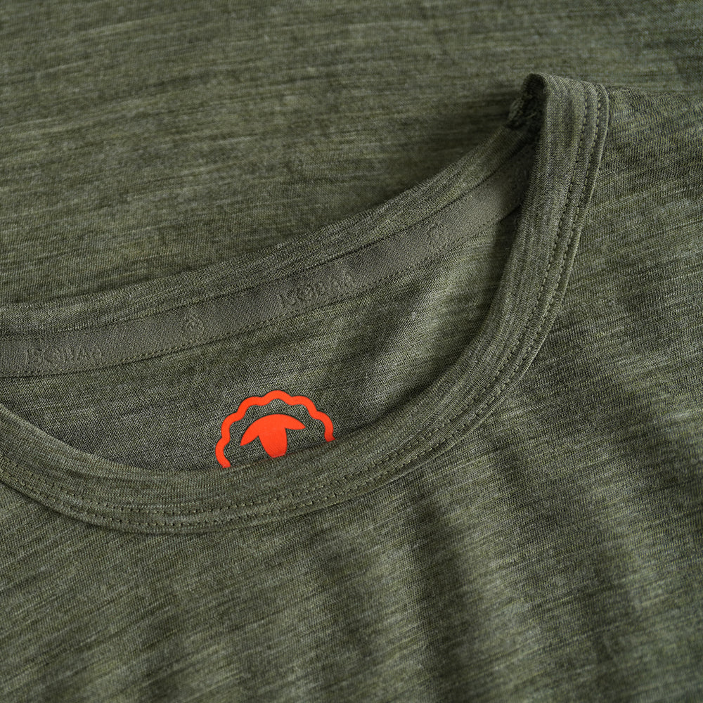Mens 120 Ultrafine LS Crew (Olive)