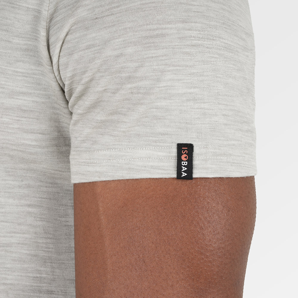 Mens Merino 150 Stamp Summit Tee (Jute/Lagoon)