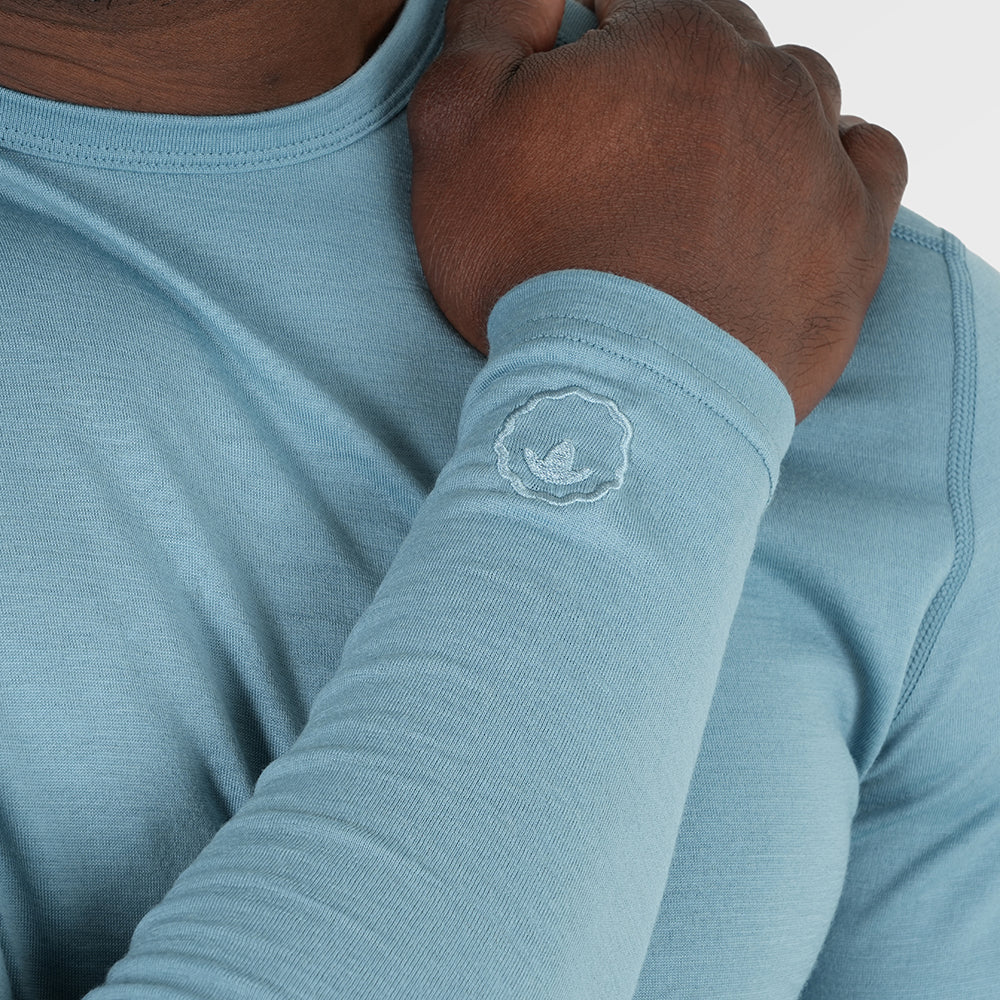 Mens Merino 180 Long Sleeve Crew (Lagoon)