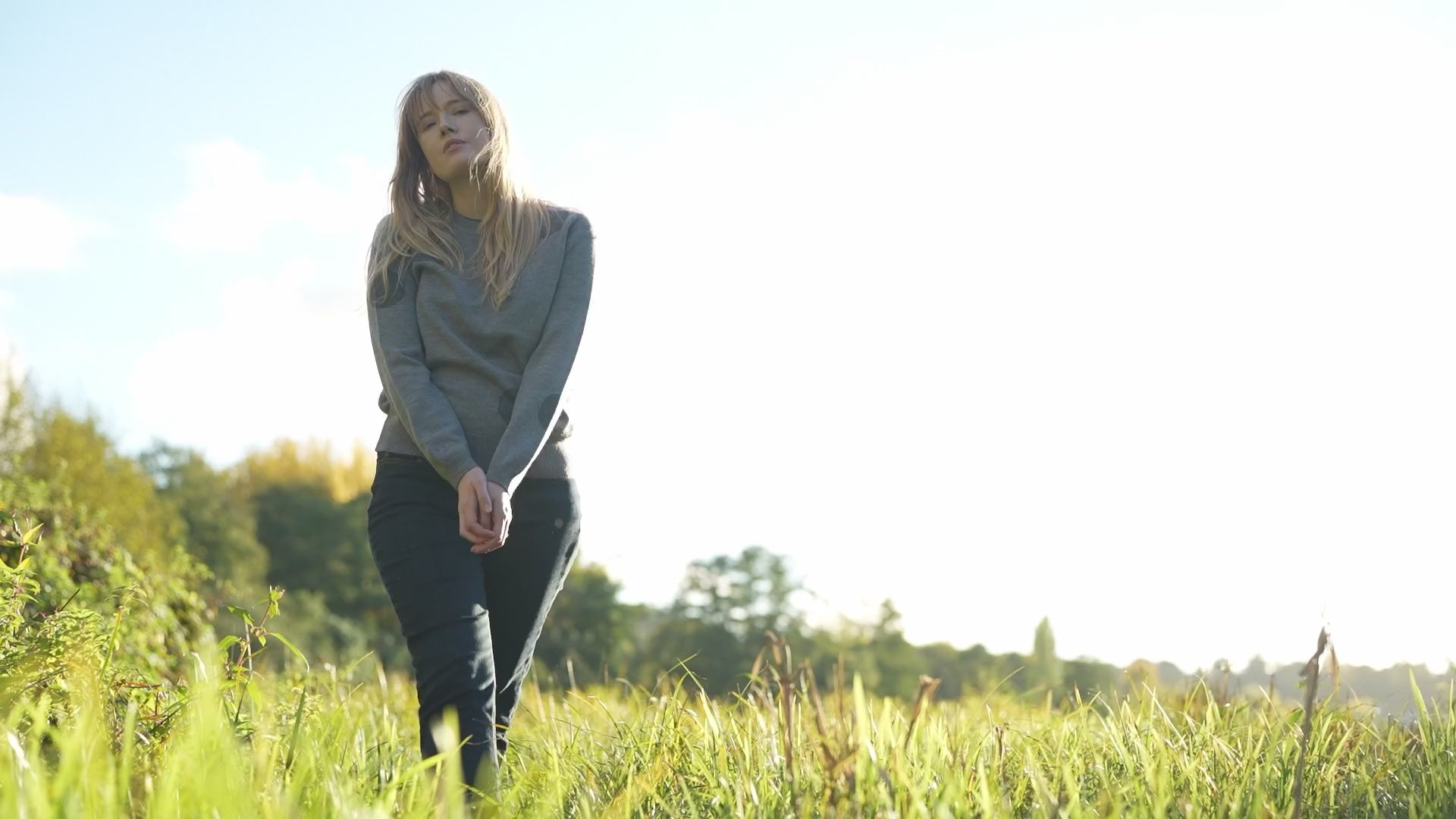 Isobaa | Womens Polka Dot Sweater (Charcoal/Smoke) | Discover the ultimate layering essential with Isobaa's extra-fine Merino crew neck sweater. | align: 25% 45% | Model: Natasha