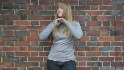 Isobaa | Womens IsoSoft 240 Zip Neck (Grey) | Gear up for the outdoors with Isobaa's ultimate Merino zip top. | align: 45% 45% | Model: Natasha