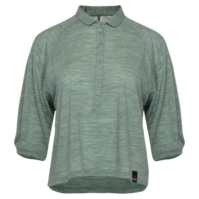 Womens 120 Ultrafine Cropped Blouse (Agave)