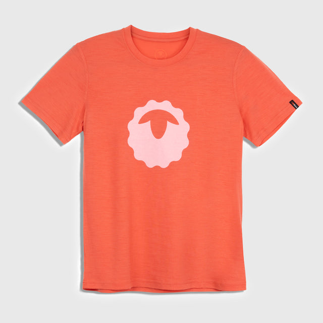 Womens Merino 150 Emblem Tee (Coral/Pink)