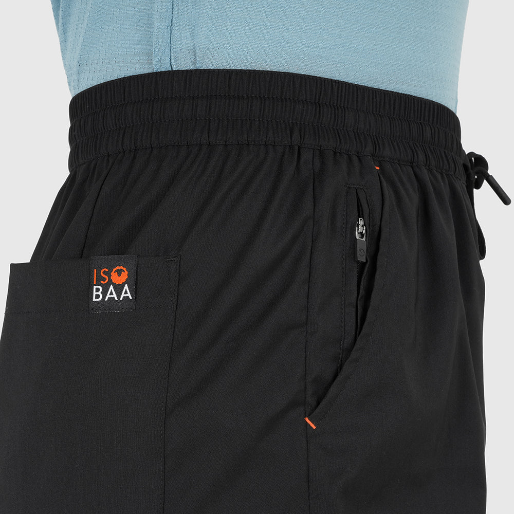 Womens Merino Active Blend Travel Shorts (Black)