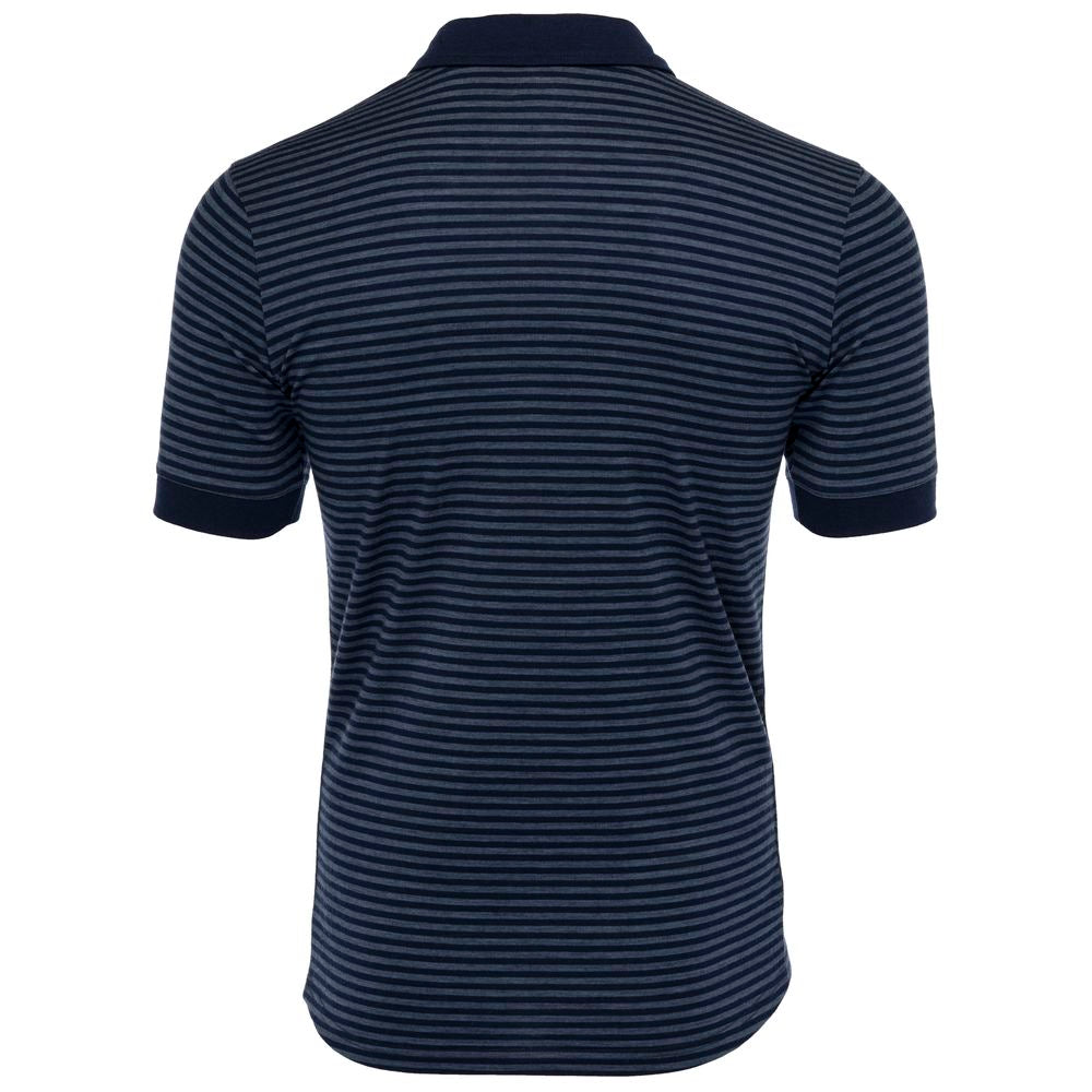 Isobaa | Mens Merino 180 Short Sleeve Polo Shirt (Stripe Navy/Denim) | The ultimate Merino wool polo  – perfect for weekend hikes, bike commutes, post-adventure coffee stops, office days, and everything in-between.