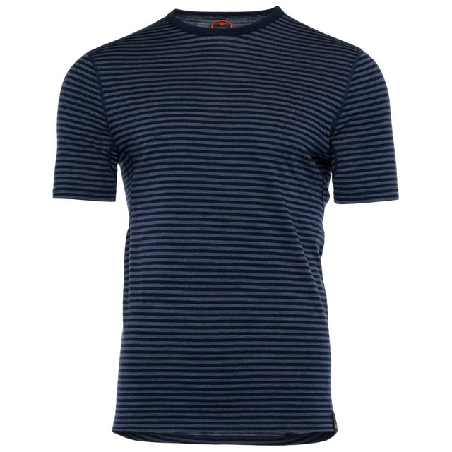 Isobaa | Mens Merino 150 Short Sleeve Crew (Stripe Navy/Denim) | Gear up for performance and comfort with Isobaa's technical Merino short-sleeved top.