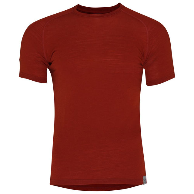 Isobaa | Mens IsoSoft 180 Short Sleeve Crew (Burnt Orange) | Performance-driven Merino short-sleeved top.