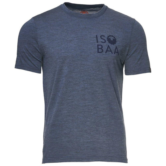 Isobaa | Mens Merino 150 Logo Tee (Denim) | Gear up for adventure with Isobaa's superfine Merino tee.