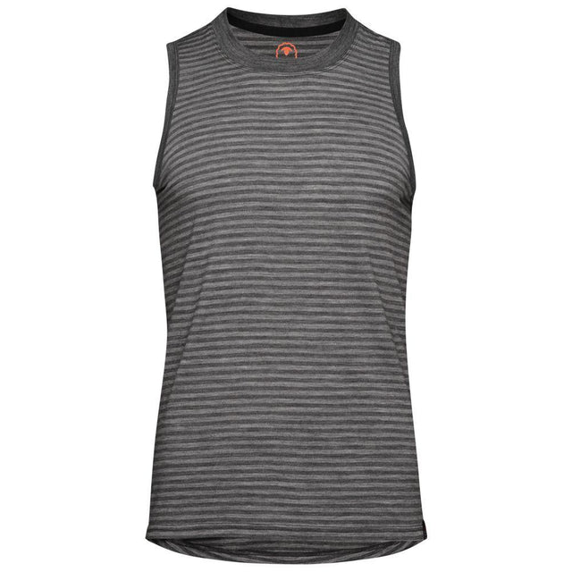 Isobaa | Mens Merino 150 Vest (Mini Stripe Smoke/Charcoal) | Be ready for any adventure with Isobaa's superfine Merino sleeveless Vest.