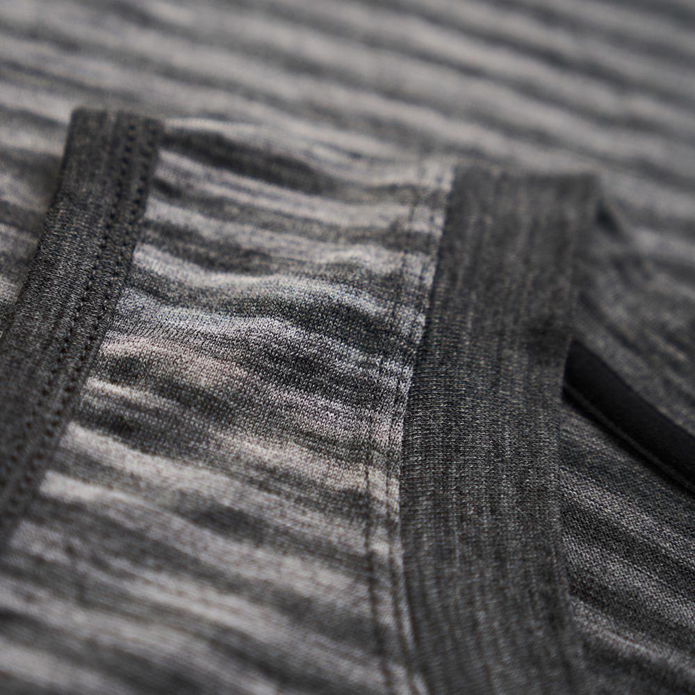 Isobaa | Mens Merino 150 Vest (Mini Stripe Smoke/Charcoal) | Be ready for any adventure with Isobaa's superfine Merino sleeveless Vest.