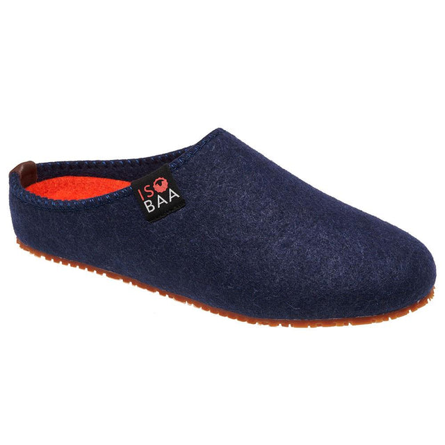 Isobaa | Merino Wool Blend Slippers (Navy/Orange) | Comfort that lasts – Isobaa's Merino blend slippers are your companions for relaxation both indoors and out.