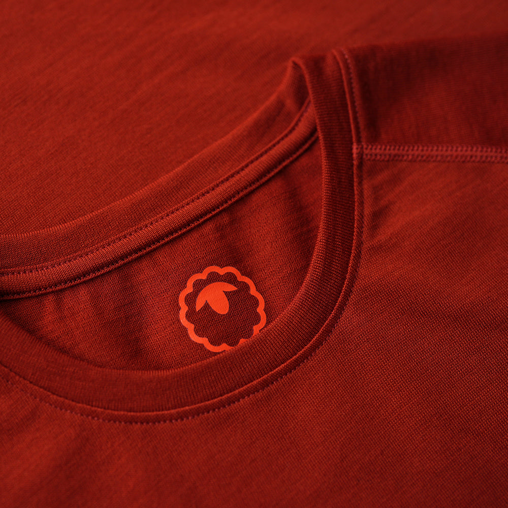 Isobaa | Womens IsoSoft 180 Short Sleeve Crew (Burnt Orange) | Performance-driven Merino short-sleeved top.