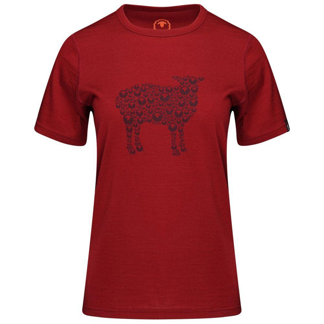 Isobaa | Womens Merino 150 Sheep Tee (Red) | Gear up for everyday adventures in Isobaa's superfine Merino Tee.