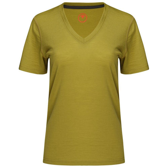 Isobaa | Womens Merino 150 V-Neck Tee (Lime) | Embark on new adventures with Isobaa's superfine Merino V-neck Tee.