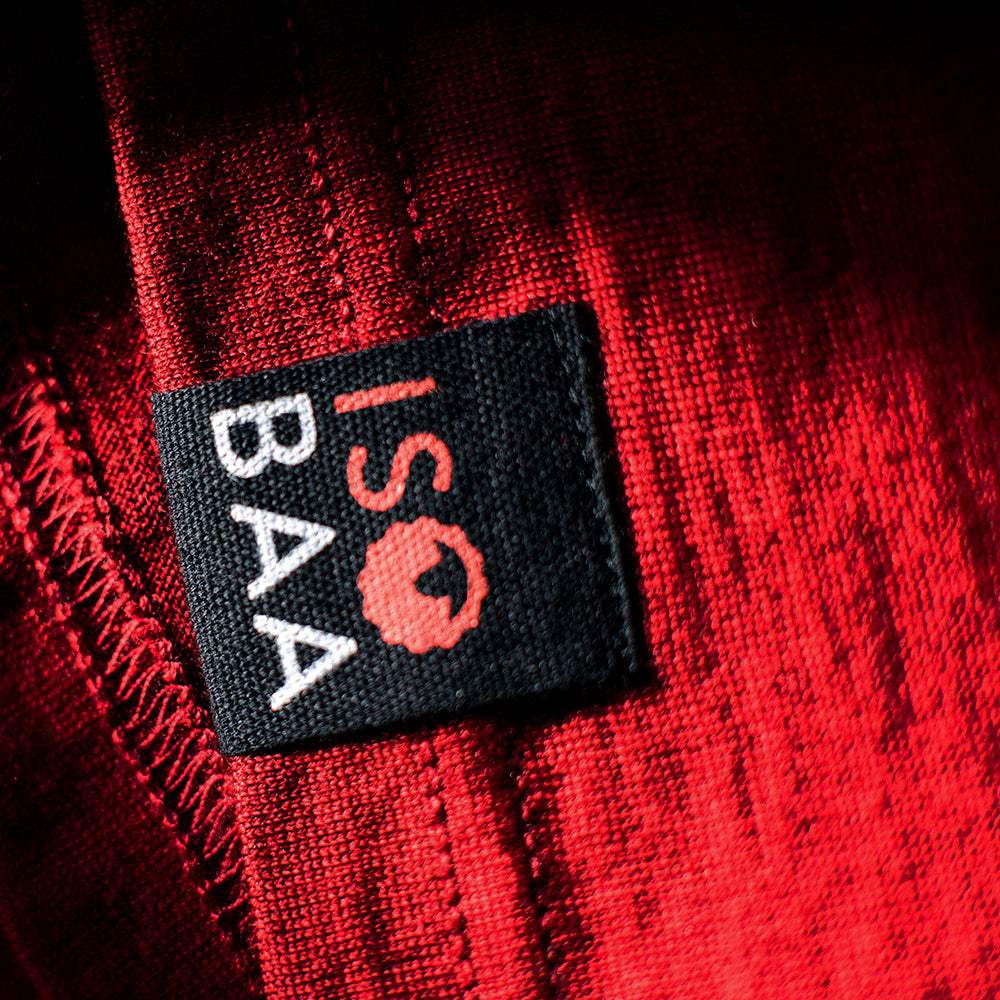 Isobaa | Mens Merino 150 Short Sleeve Crew (Red) | Gear up for performance and comfort with Isobaa's technical Merino short-sleeved top.